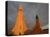 The Cathedral of Domkirkjan, Lit by the Midnight Sun, Reykjavik, Iceland, Polar Regions-David Pickford-Stretched Canvas