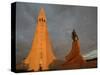 The Cathedral of Domkirkjan, Lit by the Midnight Sun, Reykjavik, Iceland, Polar Regions-David Pickford-Stretched Canvas