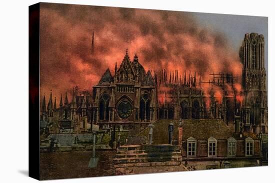 The Cathedral of Rheims During the Bombardment by German Artillery, 19th September, 1914-null-Stretched Canvas