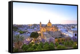 The Cathedral of San Salvador at Dusk-Neil Farrin-Framed Stretched Canvas