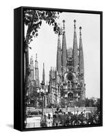 The Cathedral of the Sagrada Familia in Barcelona, 1939-null-Framed Stretched Canvas