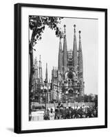 The Cathedral of the Sagrada Familia in Barcelona, 1939-null-Framed Photographic Print