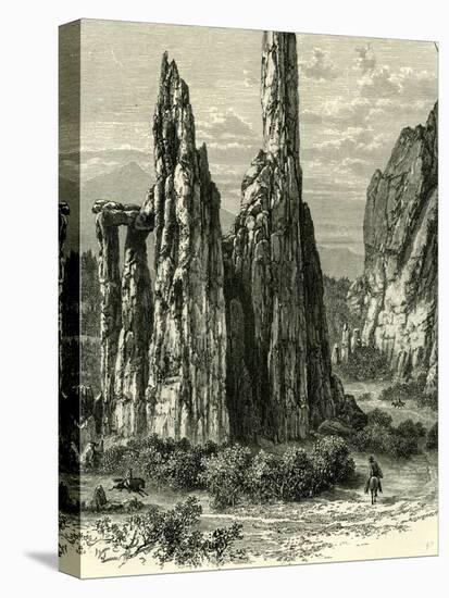 The Cathedral Spires in the Garden of the Gods, USA, 1891-null-Stretched Canvas