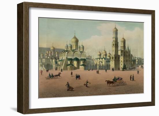 The Cathedral Square in the Moscow Kremlin, Ca 1848-Philippe Benoist-Framed Giclee Print