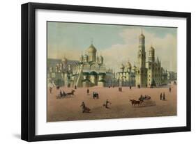 The Cathedral Square in the Moscow Kremlin, Ca 1848-Philippe Benoist-Framed Giclee Print