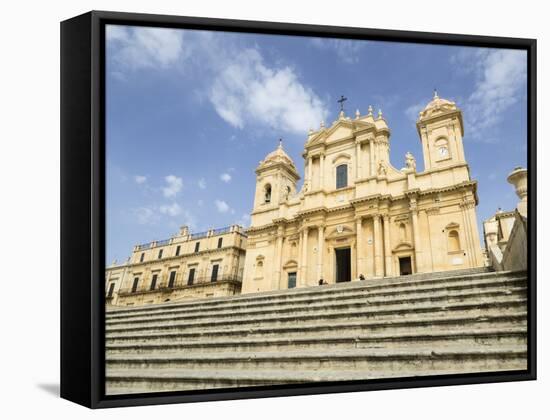 The Cathedral, UNESCO World Heritage Site, Noto, Sicily, Italy, Europe-Jean Brooks-Framed Stretched Canvas