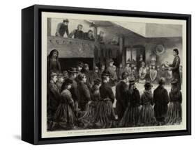 The Catholic Emigration Mission, Service on Board a Ship Bound for Montreal-Godefroy Durand-Framed Stretched Canvas