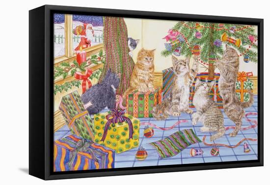 The Cats' Christmas-Catherine Bradbury-Framed Stretched Canvas