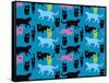 The Cats Meowstache-Joanne Paynter Design-Framed Stretched Canvas