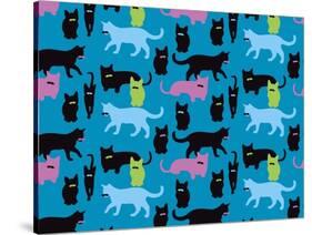 The Cats Meowstache-Joanne Paynter Design-Stretched Canvas