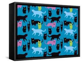The Cats Meowstache-Joanne Paynter Design-Framed Stretched Canvas