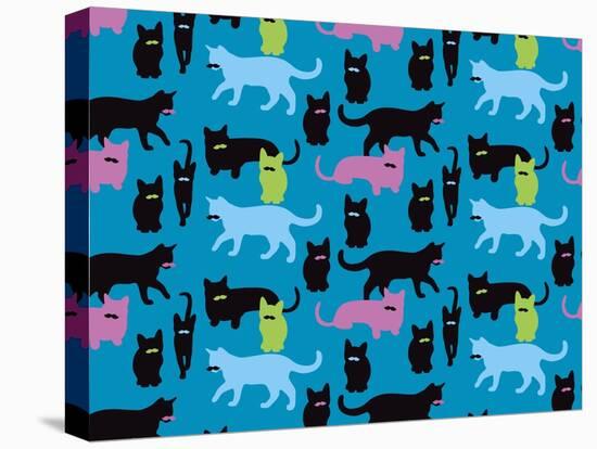 The Cats Meowstache-Joanne Paynter Design-Stretched Canvas