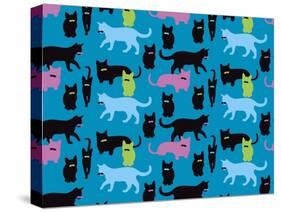 The Cats Meowstache-Joanne Paynter Design-Stretched Canvas