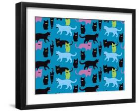 The Cats Meowstache-Joanne Paynter Design-Framed Giclee Print