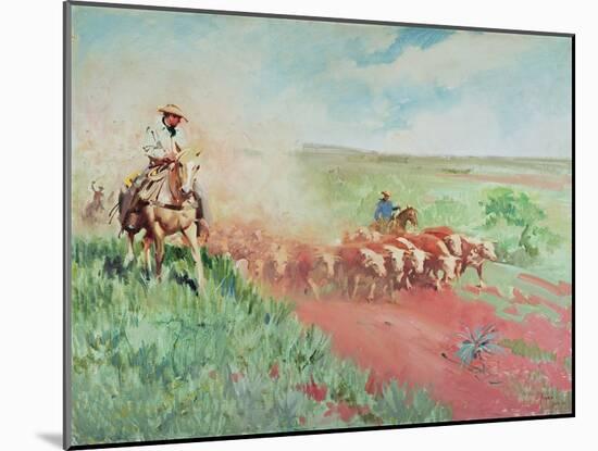The Cattle Drive, 1960 (Oil on Canvas)-Terence Cuneo-Mounted Giclee Print