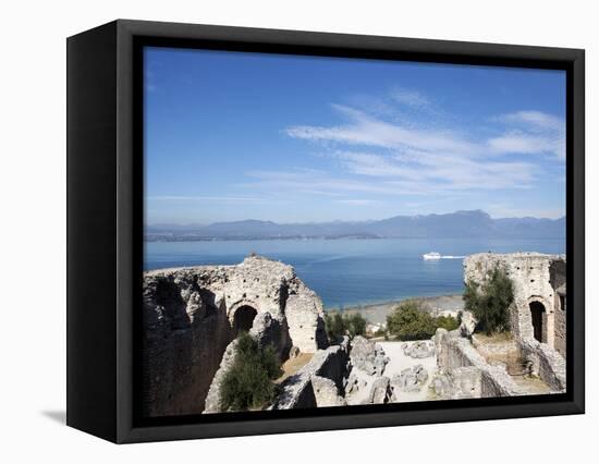 The Catullo's Villa (Grotte Di Catullo), Lake Garda, Italy, Europe-Oliviero Olivieri-Framed Stretched Canvas