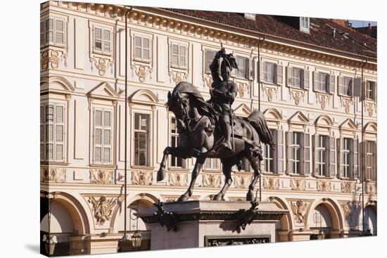 The Caval Ed Brons (Bronze Horse) in Piazza San Carlo, Turin, Piedmont, Italy, Europe-Julian Elliott-Stretched Canvas