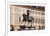 The Caval Ed Brons (Bronze Horse) in Piazza San Carlo, Turin, Piedmont, Italy, Europe-Julian Elliott-Framed Photographic Print