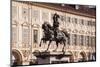 The Caval Ed Brons (Bronze Horse) in Piazza San Carlo, Turin, Piedmont, Italy, Europe-Julian Elliott-Mounted Photographic Print