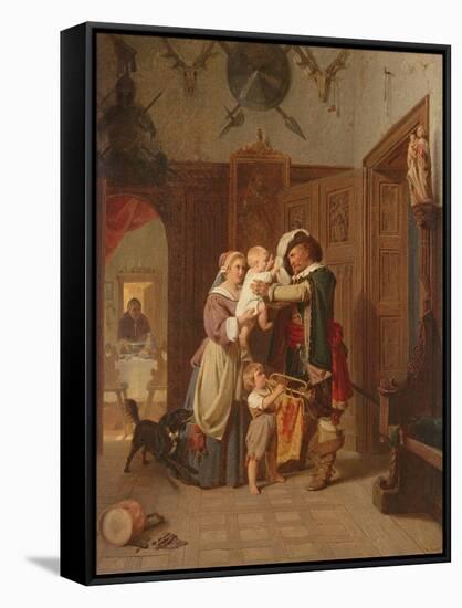 The Cavalier's Return, 1855-August Friedrich Siegert-Framed Stretched Canvas
