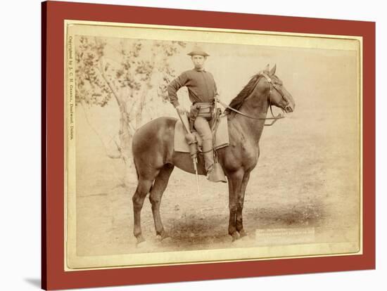 The Cavalier. the Young Soldier and His Horse on Duty [A]T Camp Cheyenne-John C. H. Grabill-Stretched Canvas