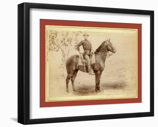 The Cavalier. the Young Soldier and His Horse on Duty [A]T Camp Cheyenne-John C. H. Grabill-Framed Giclee Print