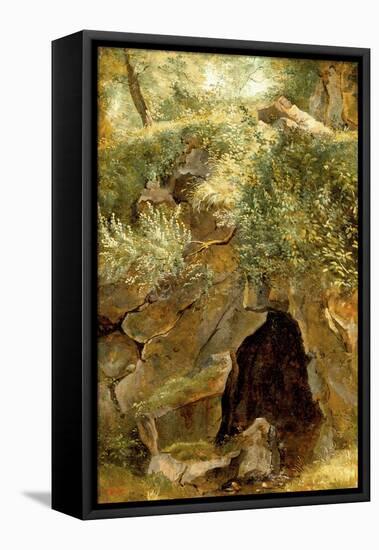 The Cave, 1828-30-Pierre Etienne Theodore Rousseau-Framed Stretched Canvas