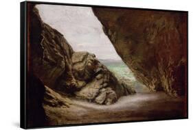 The Cave at Tintagel, 1903 (Oil on Board)-Edward John Poynter-Framed Stretched Canvas