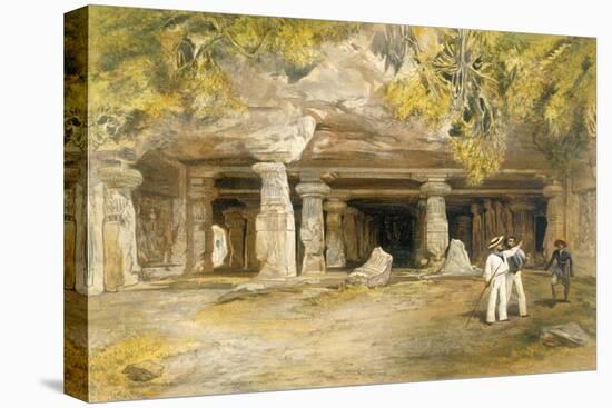 The Cave of Elephanta, from 'India Ancient and Modern', 1867 (Colour Litho)-William 'Crimea' Simpson-Stretched Canvas