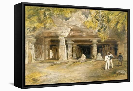 The Cave of Elephanta, from 'India Ancient and Modern', 1867 (Colour Litho)-William 'Crimea' Simpson-Framed Stretched Canvas