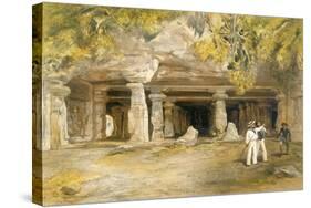 The Cave of Elephanta, from 'India Ancient and Modern', 1867 (Colour Litho)-William 'Crimea' Simpson-Stretched Canvas