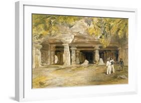 The Cave of Elephanta, from 'India Ancient and Modern', 1867 (Colour Litho)-William 'Crimea' Simpson-Framed Giclee Print