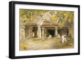 The Cave of Elephanta, from 'India Ancient and Modern', 1867 (Colour Litho)-William 'Crimea' Simpson-Framed Giclee Print