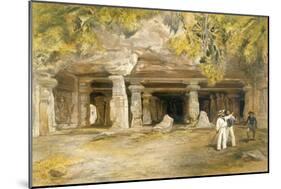 The Cave of Elephanta, from 'India Ancient and Modern', 1867 (Colour Litho)-William 'Crimea' Simpson-Mounted Giclee Print