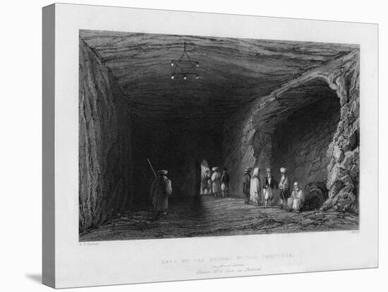 The Cave of the School of the Prophets, 1841-J Sands-Stretched Canvas