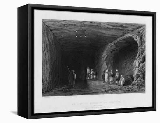 The Cave of the School of the Prophets, 1841-J Sands-Framed Stretched Canvas