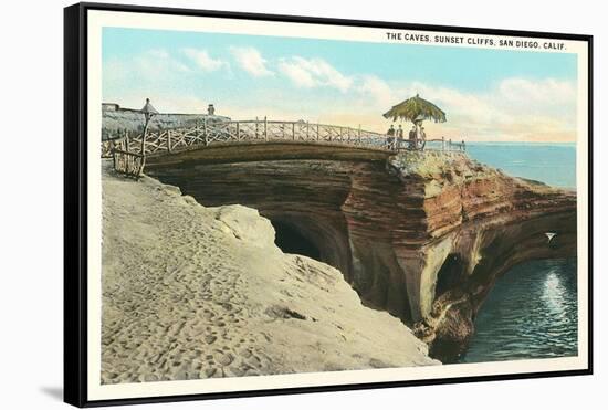 The Caves at Sunset Cliffs-null-Framed Stretched Canvas