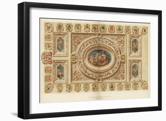 The Ceiling of the Aldermen's Court Room, Guildhall, City of London, 18th Century-James Thornhill-Framed Premium Giclee Print