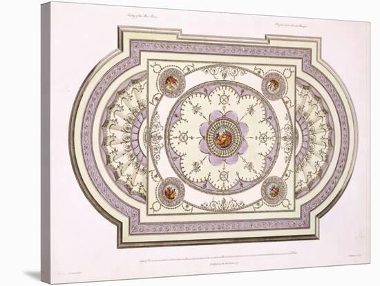 The Ceiling of the Music Room, from 'Works in Architecture', Volume Ii, 1779 (Print)-Robert Adam-Stretched Canvas