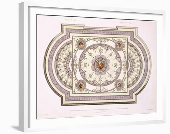 The Ceiling of the Music Room, from 'Works in Architecture', Volume Ii, 1779 (Print)-Robert Adam-Framed Giclee Print