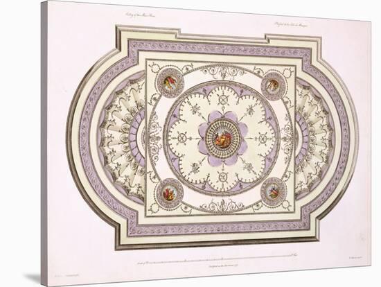 The Ceiling of the Music Room, from 'Works in Architecture', Volume Ii, 1779 (Print)-Robert Adam-Stretched Canvas