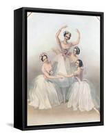 The Celebrated Pas De Quatre: Composed by Jules Perrot, C1850-TH Maguire-Framed Stretched Canvas