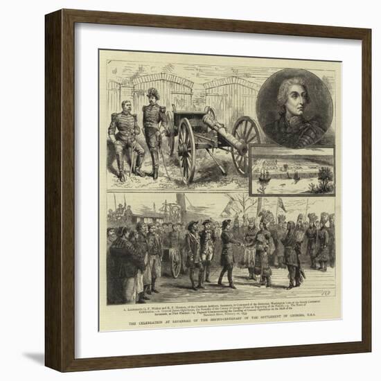 The Celebration at Savannah of the Sesqui-Centenary of the Settlement of Georgia, Usa-null-Framed Giclee Print