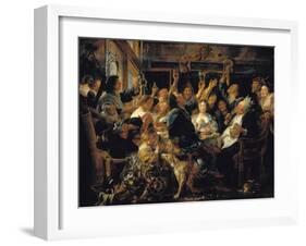 The celebration of King Bean, 1656 (painting)-Jacob Jordaens-Framed Giclee Print