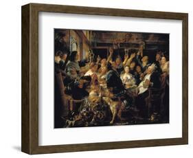 The celebration of King Bean, 1656 (painting)-Jacob Jordaens-Framed Giclee Print