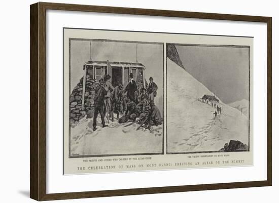 The Celebration of Mass on Mont Blanc, Erecting an Altar on the Summit-null-Framed Giclee Print