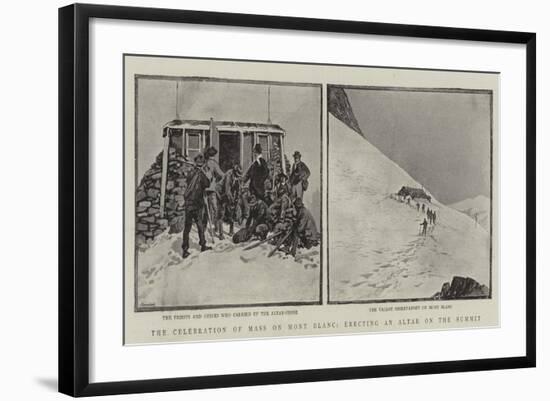 The Celebration of Mass on Mont Blanc, Erecting an Altar on the Summit-null-Framed Giclee Print