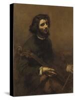 The Cellist , 1847-Gustave Courbet-Stretched Canvas