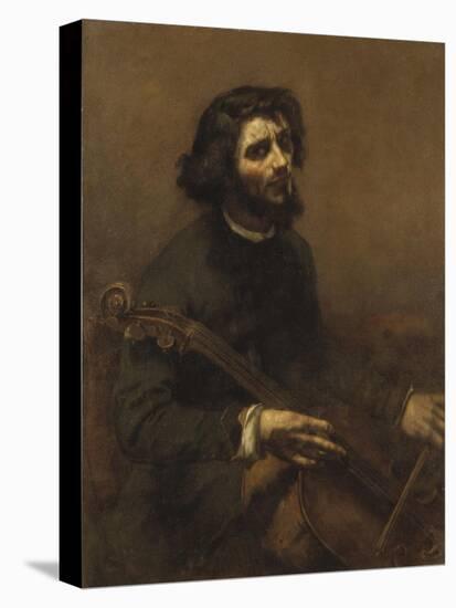 The Cellist , 1847-Gustave Courbet-Stretched Canvas