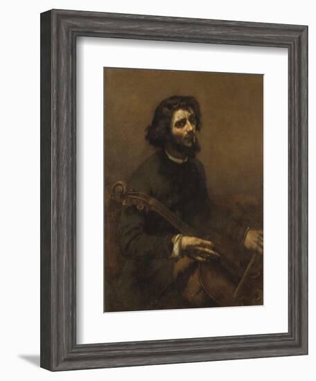 The Cellist , 1847-Gustave Courbet-Framed Giclee Print